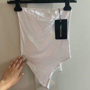 Pretty little thing white tube bodysuit new with tags